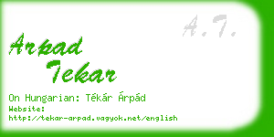 arpad tekar business card